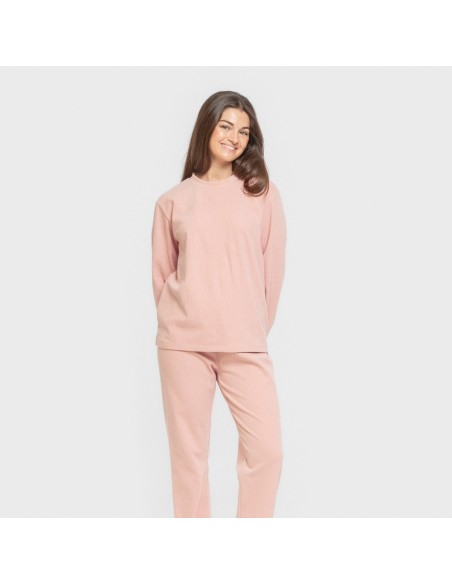 Pijama canalé Raya ancha lisa pijamas-largos-de-mujer