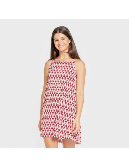 Vestido corto tirantes crepe Utah marsala vestidos-y-blusones-mujer