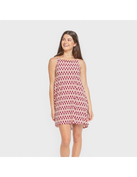 Vestido corto tirantes crepe Utah marsala vestidos-y-blusones-mujer