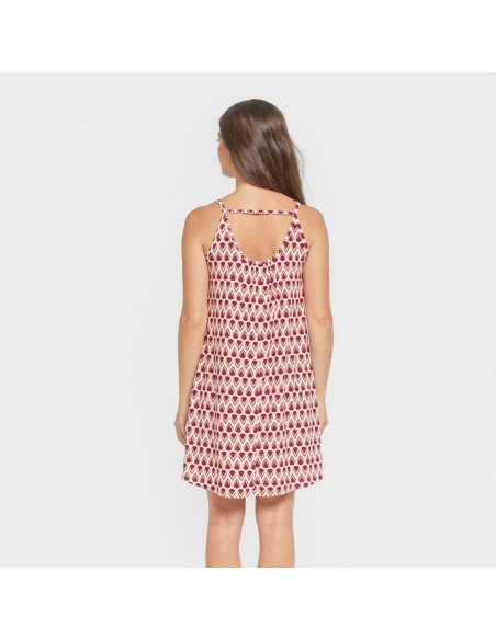 Vestido corto tirantes crepe Utah marsala vestidos-y-blusones-mujer
