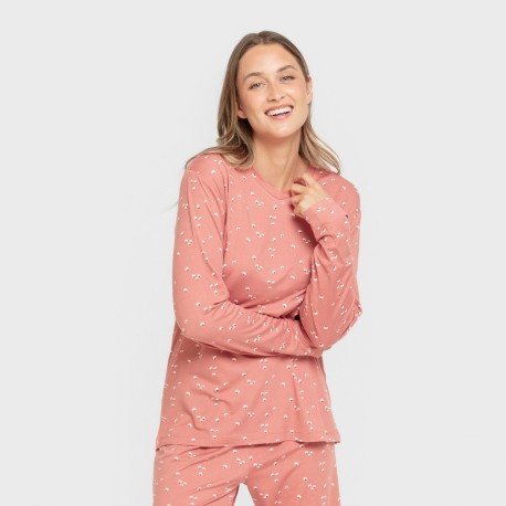 Pijama largo mujer soft Tabitha marsala pijamas-largos-de-mujer
