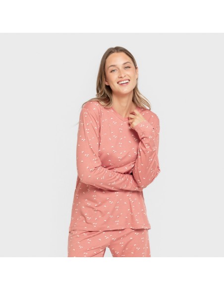 Pijama largo mujer soft Tabitha marsala pijamas-largos-de-mujer