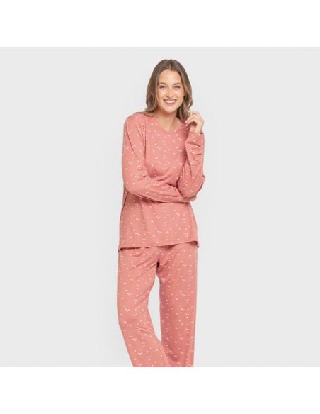 Pijama largo mujer soft Tabitha marsala pijamas-largos-de-mujer