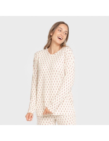 Pijama largo mujer soft Serbia malva rosa pijamas-largos-de-mujer