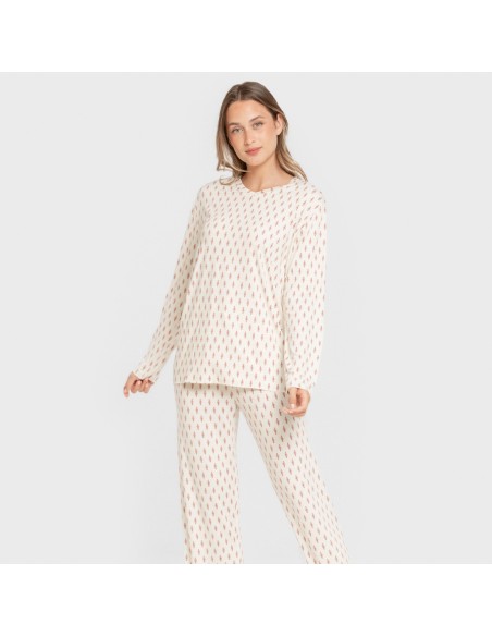 Pijama largo mujer soft Serbia malva rosa pijamas-largos-de-mujer