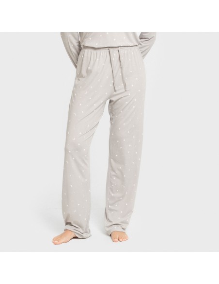 Pijama largo mujer soft Ambarina gris pijamas-largos-de-mujer