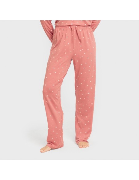 Pijama largo mujer soft Ambarina marsala pijamas-largos-de-mujer
