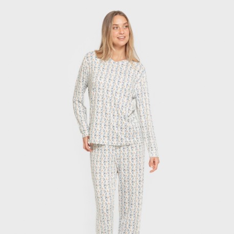 Pijama largo mujer soft Eloina agua marina pijamas-largos-de-mujer