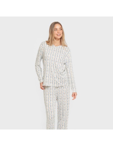 Pijama largo mujer soft Eloina agua marina pijamas-largos-de-mujer