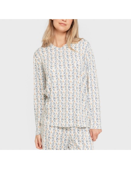 Pijama largo mujer soft Eloina agua marina pijamas-largos-de-mujer