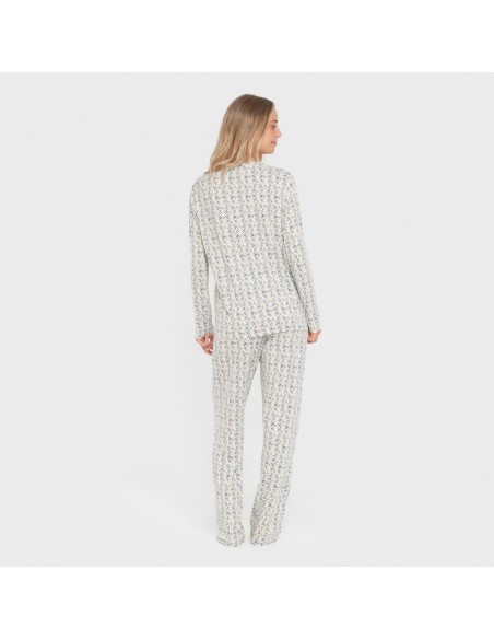 Pijama largo mujer soft Eloina agua marina pijamas-largos-de-mujer