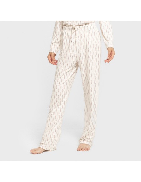 Pijama largo mujer soft Espiga berenjena pijamas-largos-de-mujer