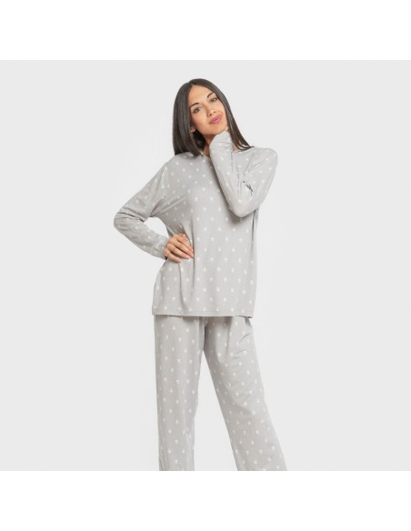 Pijama largo mujer soft Baby gris pijamas-largos-de-mujer