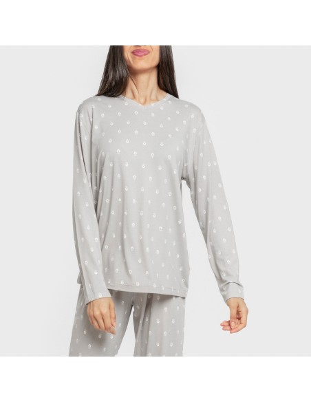 Pijama largo mujer soft Baby gris pijamas-largos-de-mujer