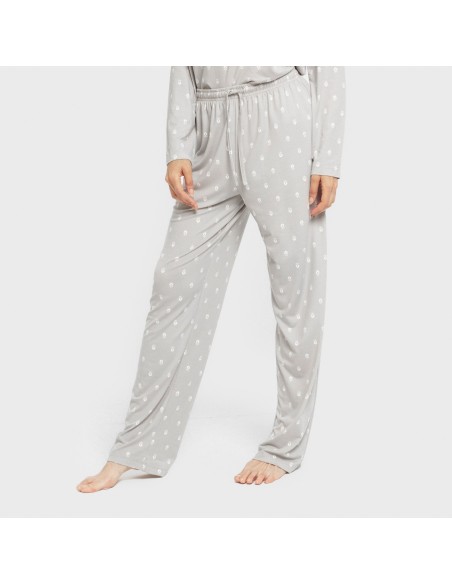 Pijama largo mujer soft Baby gris pijamas-largos-de-mujer
