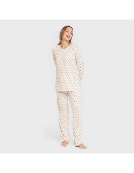 Pijama largo mujer soft Serbia malva rosa pijamas-largos-de-mujer