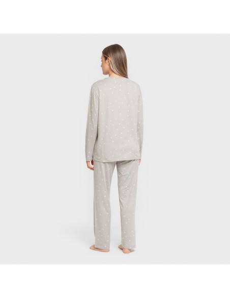 Pijama largo mujer soft Ambarina gris pijamas-largos-de-mujer