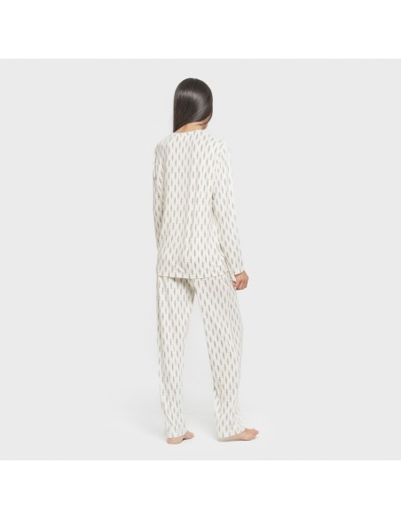 Pijama largo mujer soft Espiga agua marina pijamas-largos-de-mujer