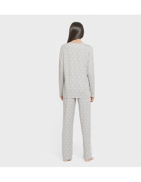 Pijama largo mujer soft Baby gris pijamas-largos-de-mujer