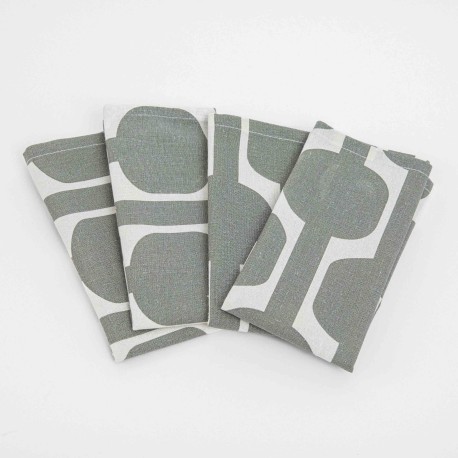 Set 4 servilletas Sunnies verde seco servilletas