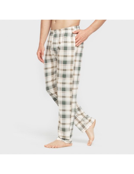 Pijama largo algodón hombre Cuadro Noric verde pijamas-largos-hombre