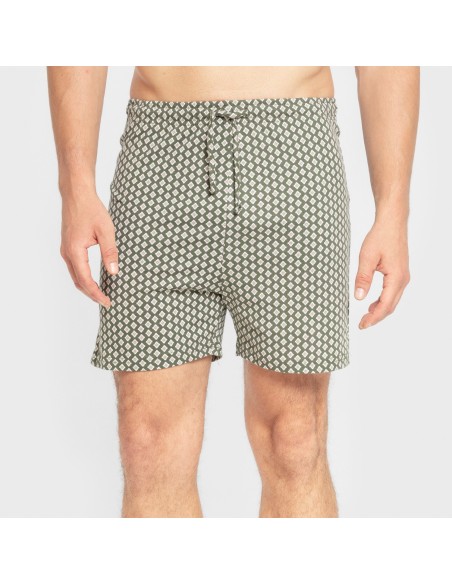 Pijama corto algodón hombre Sassy verde cacería pijamas-cortos-hombre