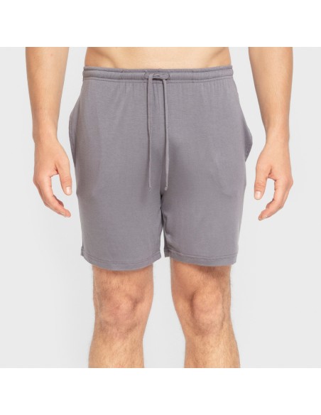 Pijama corto viscosa hombre gris azulado pijamas-cortos-hombre
