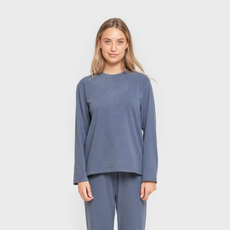 Pijama canalé Raya ancha lisa pijamas-largos-de-mujer