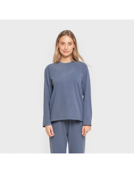 Pijama canalé Raya ancha lisa pijamas-largos-de-mujer