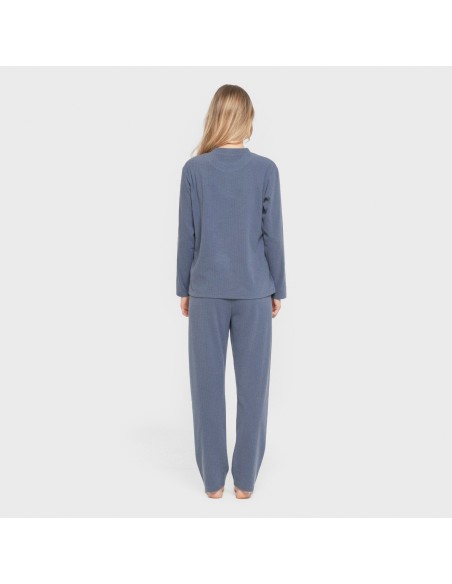 Pijama canalé Raya ancha lisa pijamas-largos-de-mujer
