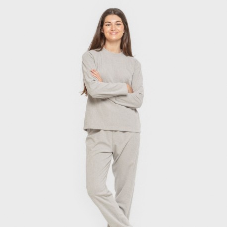 Pijama canalé Raya ancha lisa pijamas-largos-de-mujer