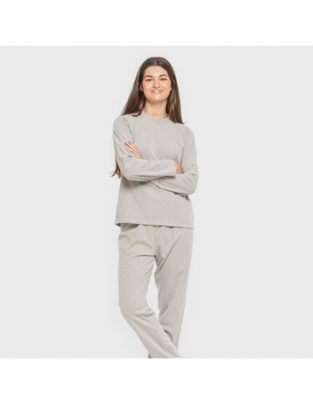 Pijama canalé Raya ancha lisa pijamas-largos-de-mujer