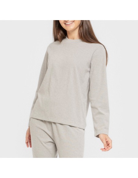 Pijama canalé Raya ancha lisa pijamas-largos-de-mujer
