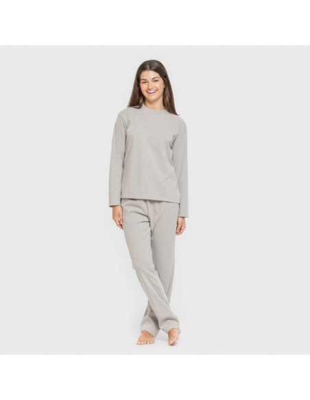 Pijama canalé Raya ancha lisa pijamas-largos-de-mujer