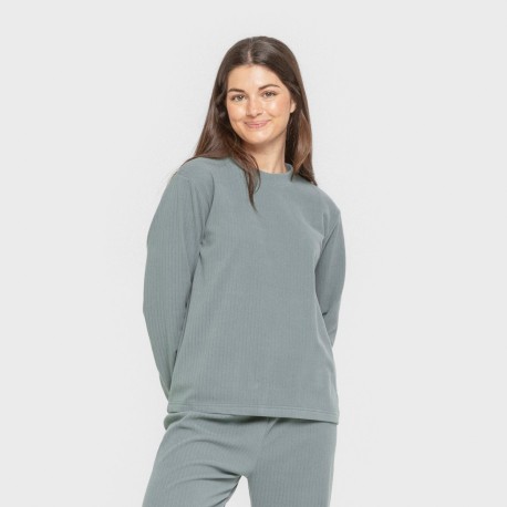 Pijama canalé Raya ancha lisa pijamas-largos-de-mujer