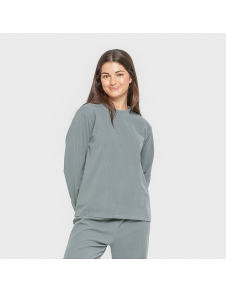 Pijama canalé Raya ancha lisa pijamas-largos-de-mujer
