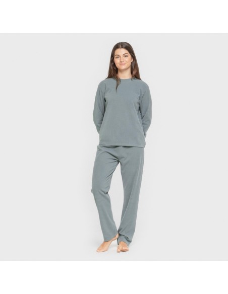 Pijama canalé Raya ancha lisa pijamas-largos-de-mujer