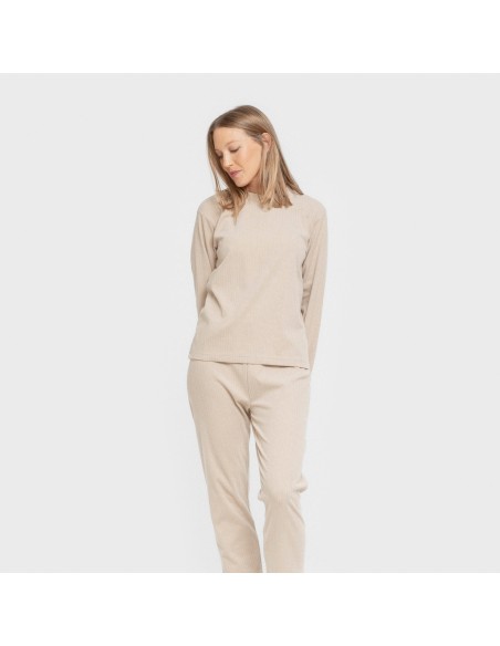 Pijama canalé Raya ancha lisa pijamas-largos-de-mujer