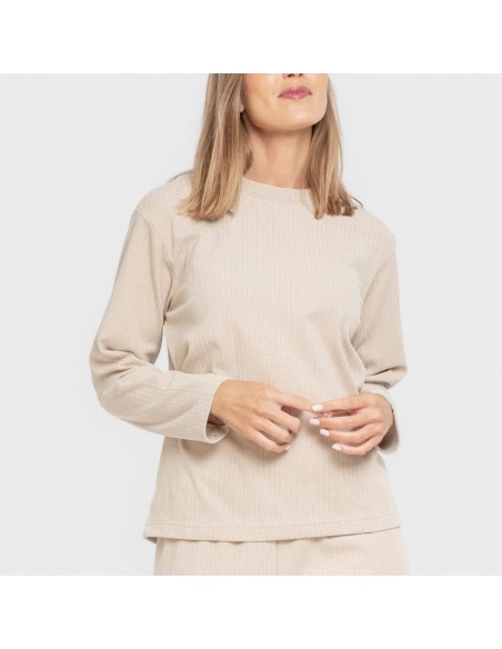 Pijama canalé Raya ancha lisa pijamas-largos-de-mujer