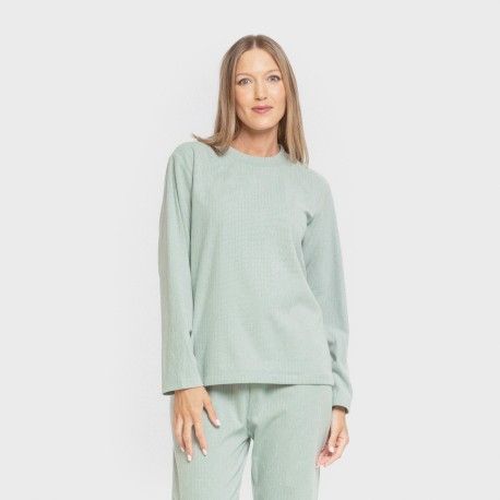 Pijama canalé Raya ancha lisa pijamas-largos-de-mujer