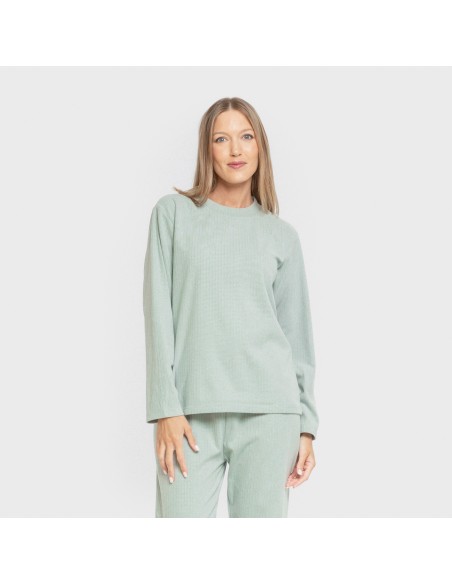 Pijama canalé Raya ancha lisa pijamas-largos-de-mujer
