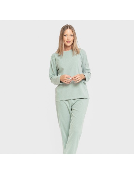 Pijama canalé Raya ancha lisa pijamas-largos-de-mujer