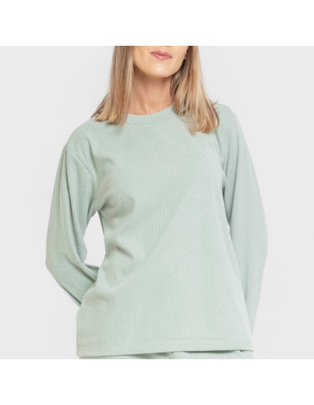 Pijama canalé Raya ancha lisa pijamas-largos-de-mujer