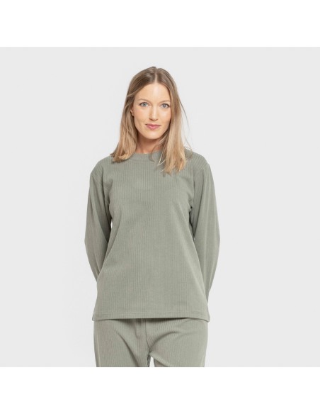 Pijama canalé Raya ancha lisa pijamas-largos-de-mujer
