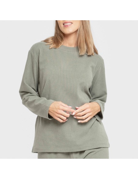 Pijama canalé Raya ancha lisa pijamas-largos-de-mujer
