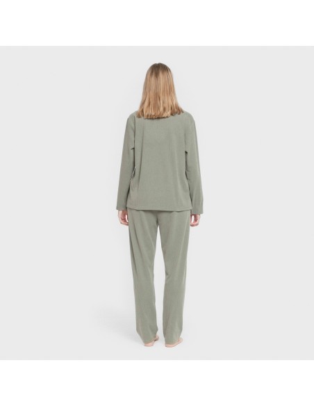 Pijama canalé Raya ancha lisa pijamas-largos-de-mujer