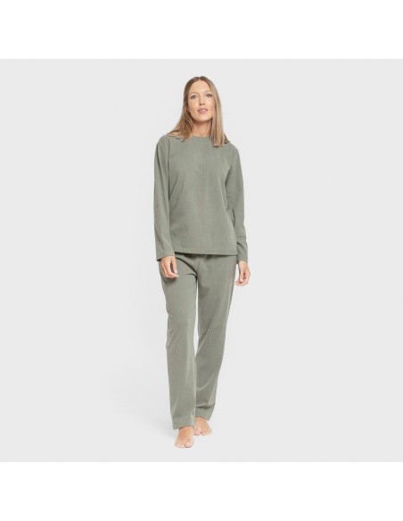 Pijama canalé Raya ancha lisa pijamas-largos-de-mujer