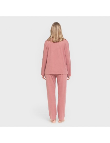 Pijama canalé Raya ancha lisa pijamas-largos-de-mujer