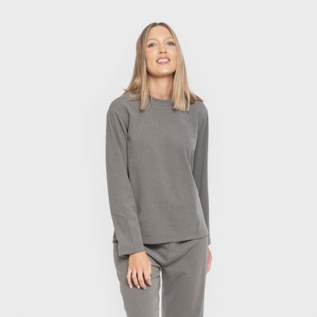 Pijama canalé Raya ancha lisa pijamas-largos-de-mujer
