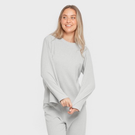 Pijama canalé Raya ancha lisa pijamas-largos-de-mujer